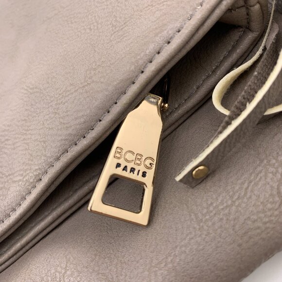 NWT BCBG Paris Taupe Fringe Foldover Crossbody Bag - Picture 7 of 15